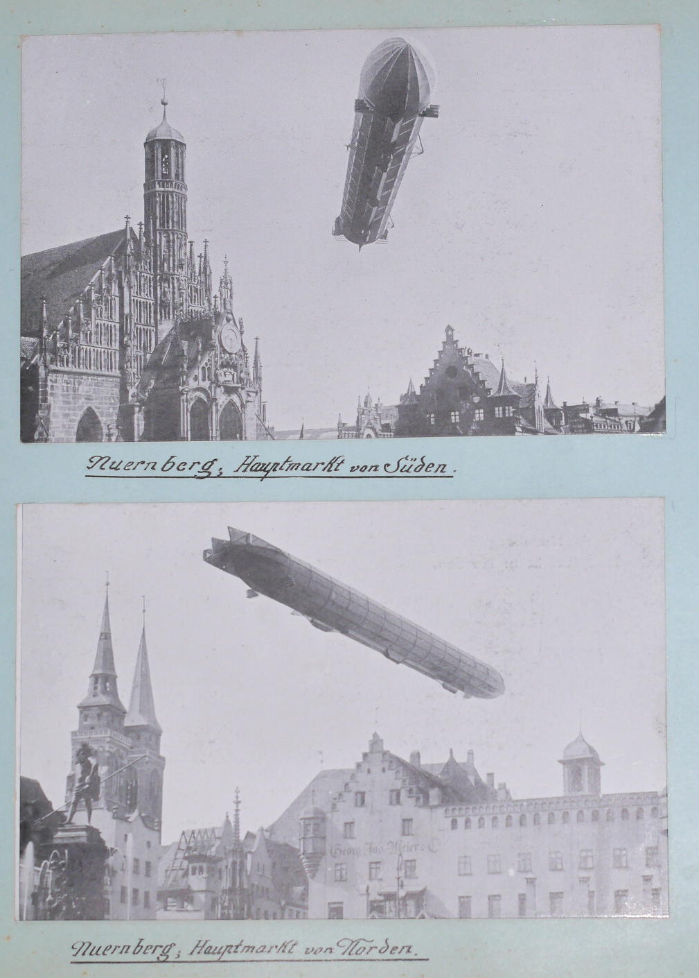  - Konvolut von 6 Original-Photographien. Zeppelin ber Nrnberger Sehenswrdigkeiten..