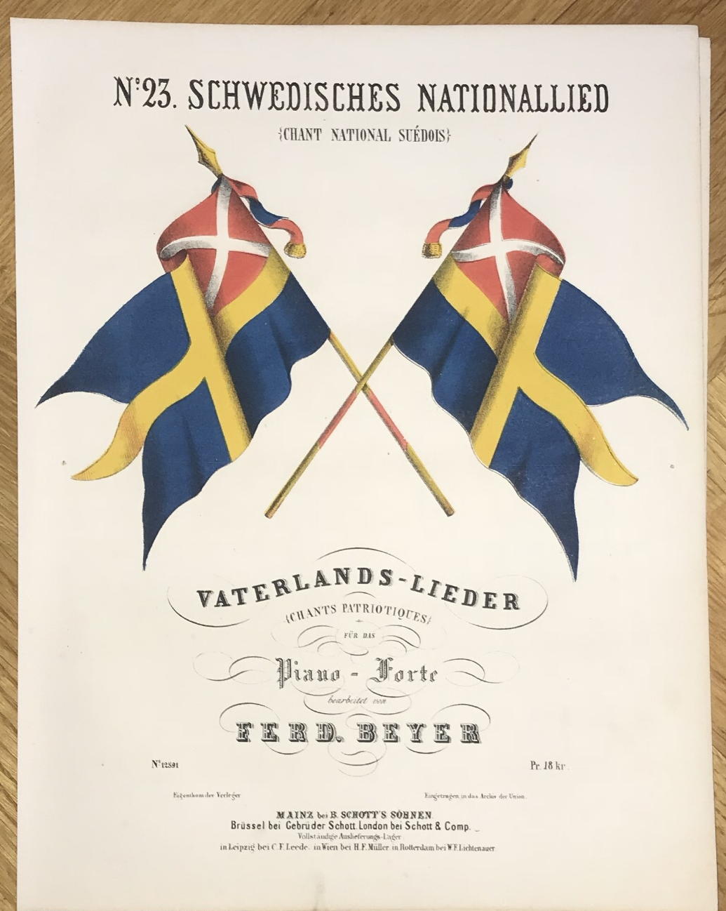  - Schwedisches Nationallied. (Chant National Sudois),.
